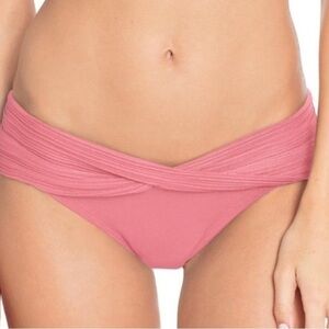 Robin Piccone Ava Twisted Bikini Bottom Coral NWOT